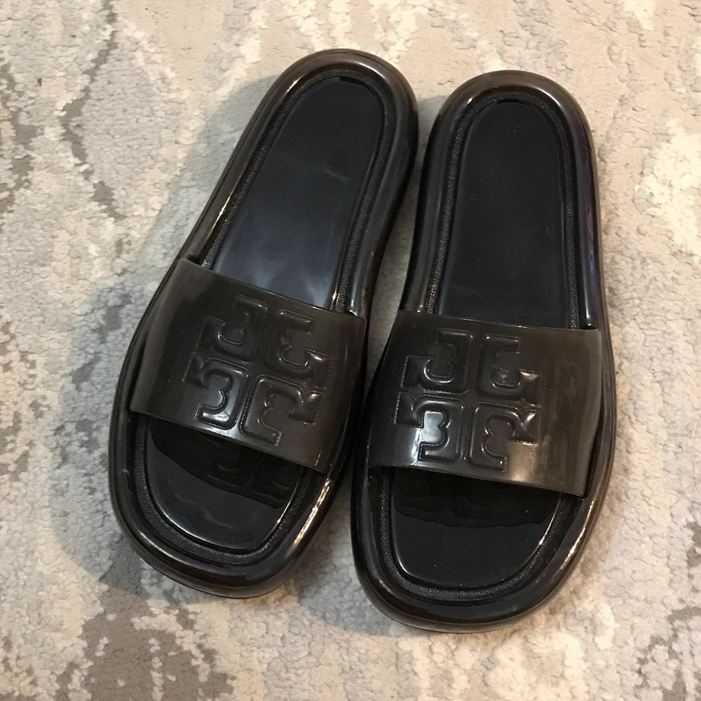 Tory Burch Women's Black Bubble Miller Jelly Sandals Slides Shoes size 7